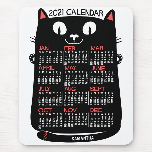 2021 Calendar (See Description for New Version) Mouse Mat (Front)