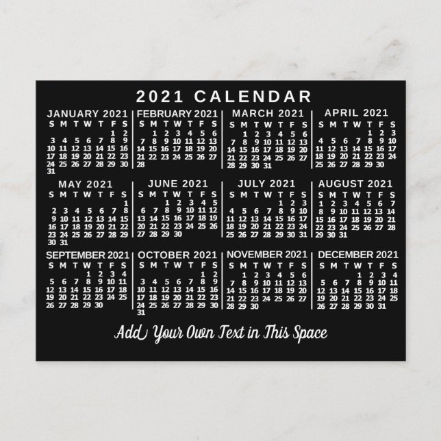 2021 Calendar (See Description for New Version) Postcard (Front)