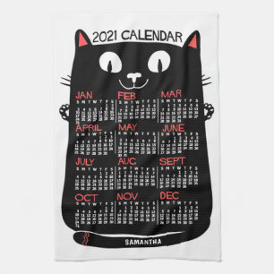 2021 Calendar (See Description for New Version) Tea Towel