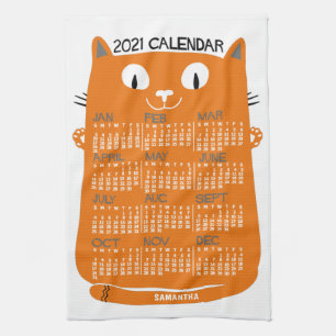 2021 Calendar (See Description for New Version)  Tea Towel