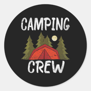 2021 Camping Crew Family Camper Road Trip Matching Classic Round Sticker