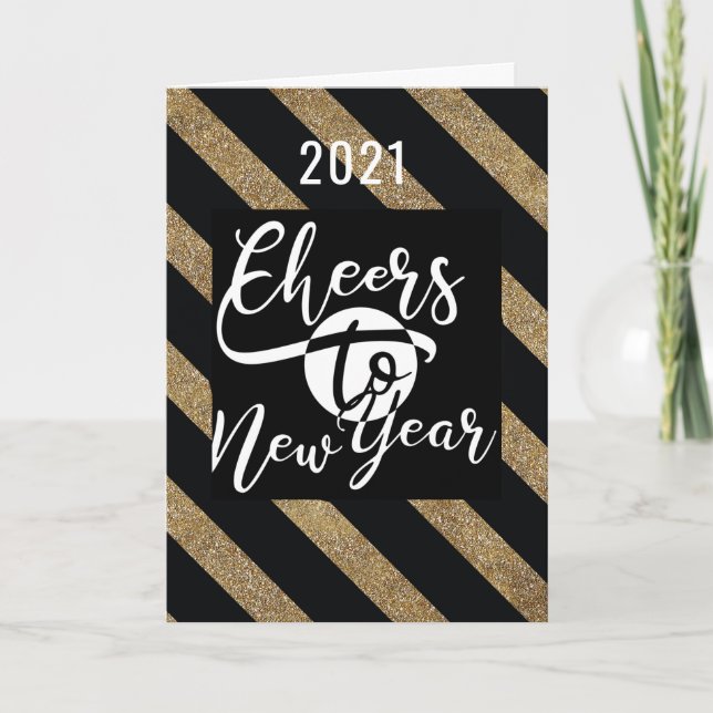 2021 Cheers To New Year | Festive New Year Holiday Card (Front)