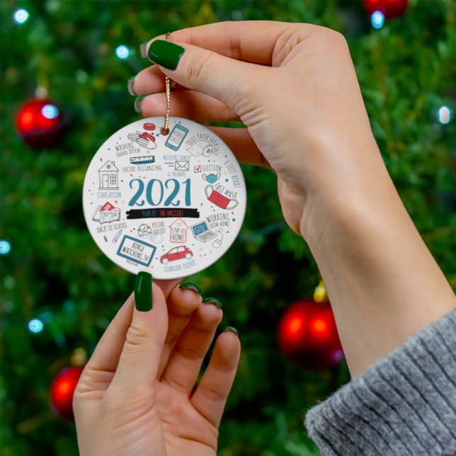 2021 Christmas Holidays Vaccine Year Commemorative Ceramic Tree Decoration (Creator Uploaded)