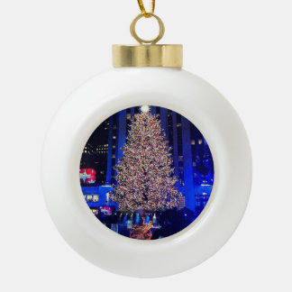2021 Christmas Tree Rockefeller Centre Ceramic Ball Christmas Ornament