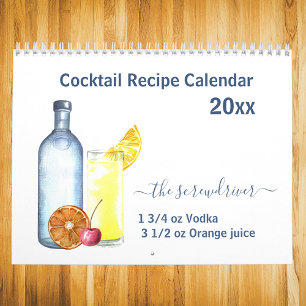 2021 Cocktail Mixed Drink Recipes Alcohol Bar Calendar