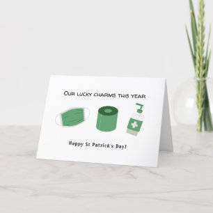 2021 covid quarantine funny st Patrick's day Holiday Card