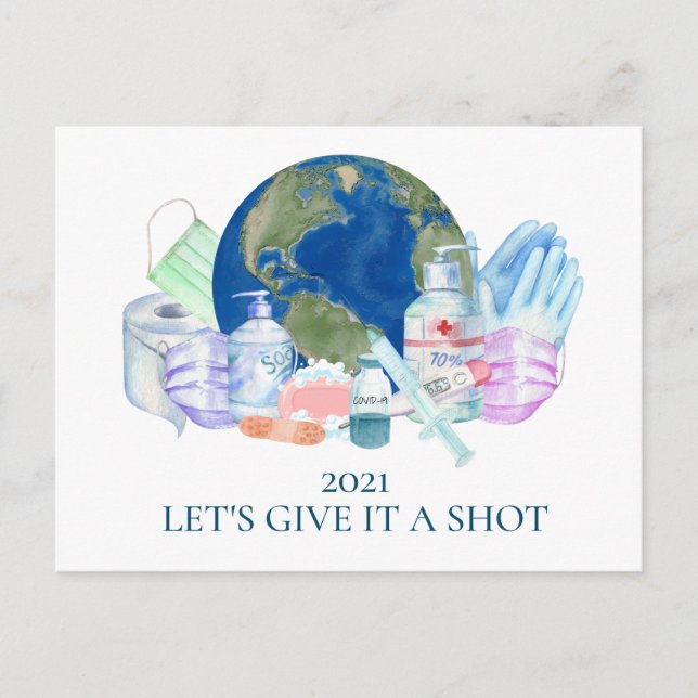 2021 Covid Vaccine Give it a shot Postcard (Front)
