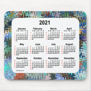 2021 Crazy Quilt 52 Weeks Calendar by Janz Mouse Mat
