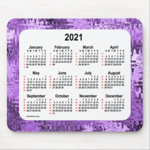 2021 Crazy Quilt Purple 52 Weeks Calendar by Janz Mouse Mat