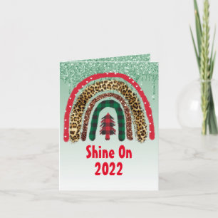 2021 CUSTOM Christmas Rainbow Gold Glitter Glamour Card