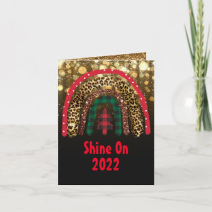 2021 CUSTOM Christmas Rainbow Gold Glitter Glamour Card