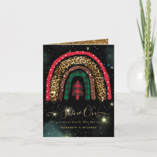 2021 CUSTOM Christmas Rainbow Gold Glitter Glamour Card