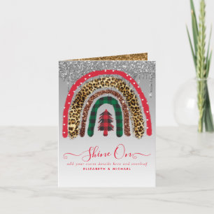 2021 CUSTOM Christmas Rainbow Gold Glitter Glamour Card