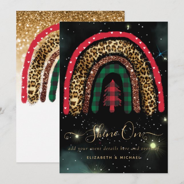 2021 CUSTOM Christmas Rainbow Gold Glitter Glamour Card (Front/Back)