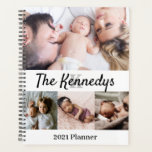 2021 Custom Family Photo Collage, Name & Monogram Planner<br><div class="desc">This design can be personalised with your favourite 4 family photos 
You can customise your family initial and family name by using personalise it option.
A simple and classy planner.</div>