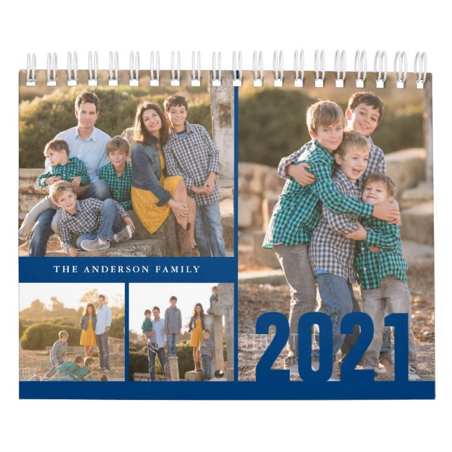 2021 Custom Photo Calendar Create Your Own Blue (Cover)