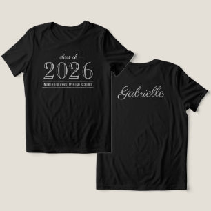 2021 Elegant Black and Grey Custom Graduation Tri-Blend Shirt