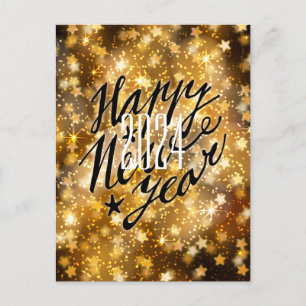 2021 Festive Gold   Happy New Year Holiday Postcard