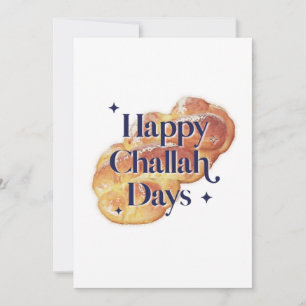 2021 Fun Happy Challah Days Hanukkah Watercolor Holiday Card