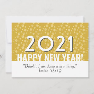 2021   Gold Snowflakes   Christian   NEW YEAR Holiday Card
