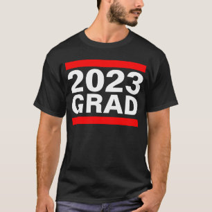 2021 Grad Black Red White Cool Block Graduation T-Shirt