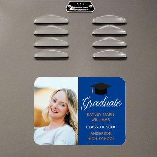 2021 Graduate Photo Blue Graduation Announcement Magnet