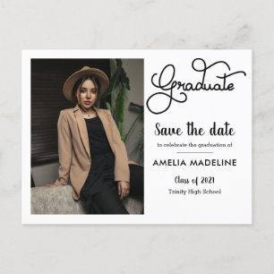 2021 Graduation Party Save The Date Photo Announcement Postcard