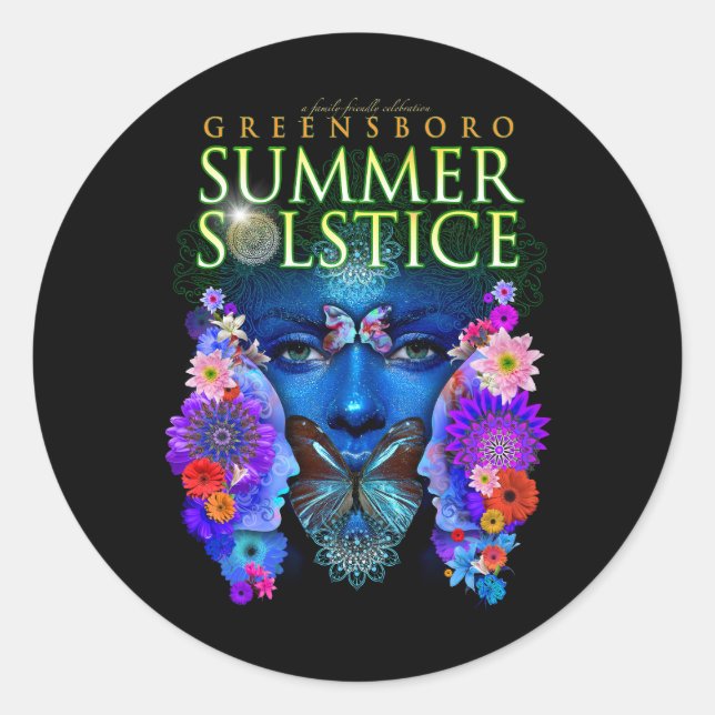 2021 Greensboro Summer Solstice Festival Keepsake Classic Round Sticker (Front)