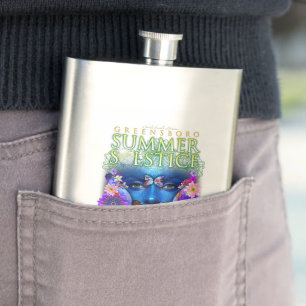 2021 Greensboro Summer Solstice Festival Keepsake Hip Flask