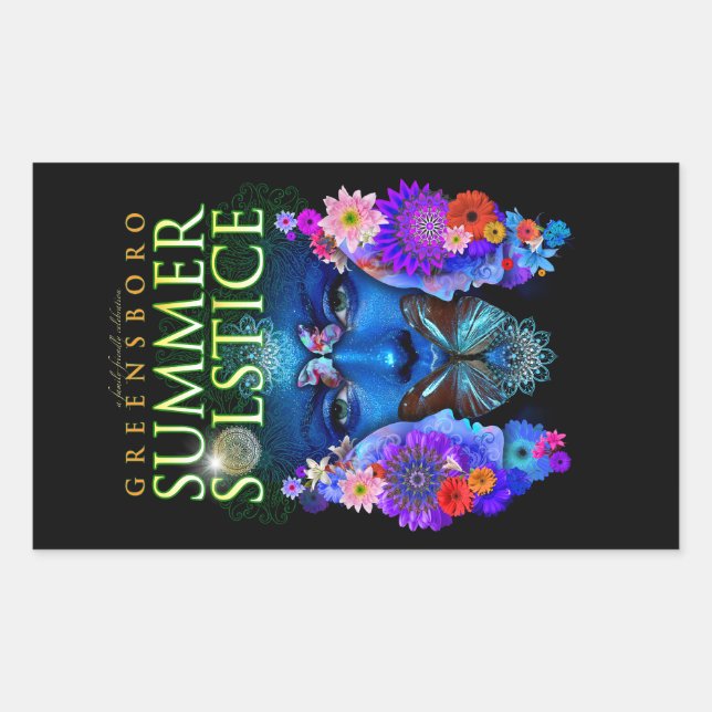 2021 Greensboro Summer Solstice Festival Keepsake Rectangular Sticker (Front)