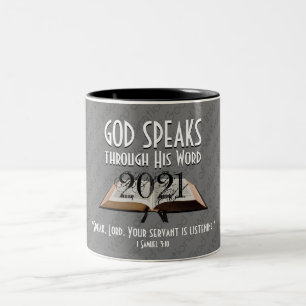 2021   Grey   God's Word Bible   Christian Two-Tone Coffee Mug