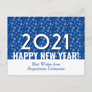 2021   Happy New Year   Snowflakes   Corporate Postcard