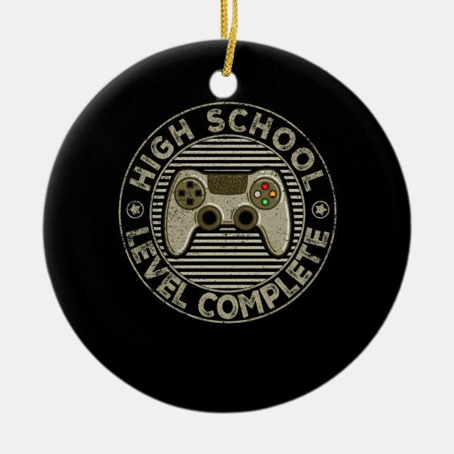 2021 High School Graduation Gamer Graduation Gifts Ceramic Tree Decoration (Front)