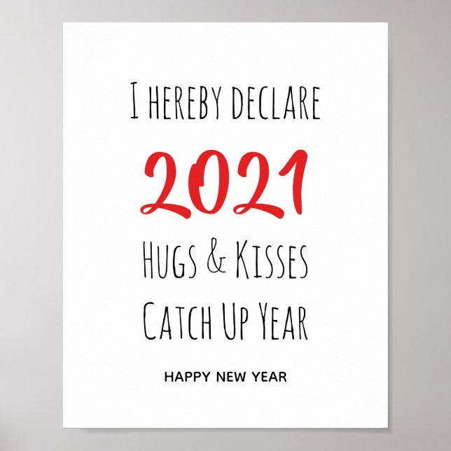 2021 Hugs Kisses Catch Up | New Year Poster (Front)
