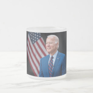 2021 Joe Biden US President Portrait Frosted Glass Coffee Mug