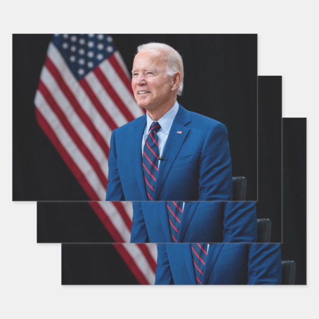 2021 Joe Biden US President Portrait Wrapping Paper Sheet (Set)
