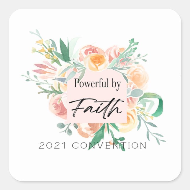 2021 JW Convention -Powerful by Faith Square Sticker (Front)