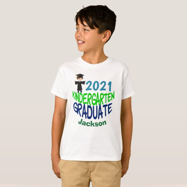 2021 Kindergarten Graduate Custom Kids T-Shirt (Front Full)