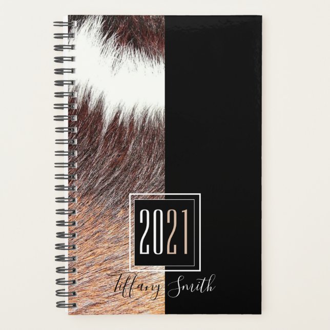 2021 Luxury Monogrammed Black Planner (Front)