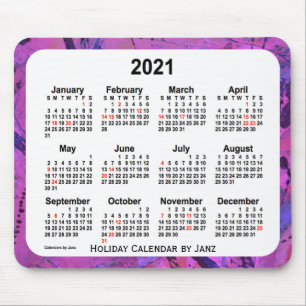 2021 Magenta Holiday Art Calendar by Janz Mouse Mat