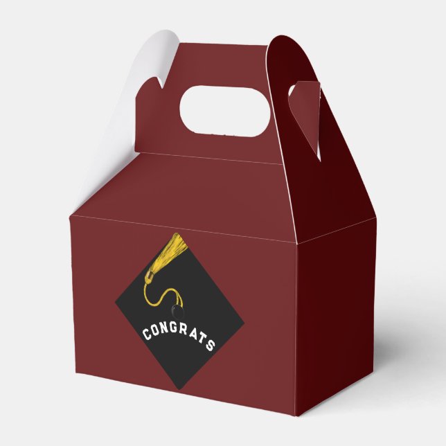 2021 Maroon Graduation Party Favour Box (Front Side)
