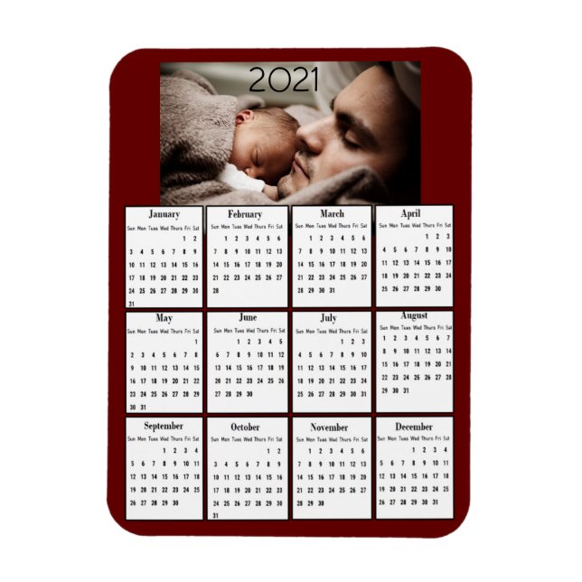2021 Mini Calendar Refrigerator Magnet (Vertical)