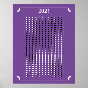 2021 - Moon Calendar Purple Poster