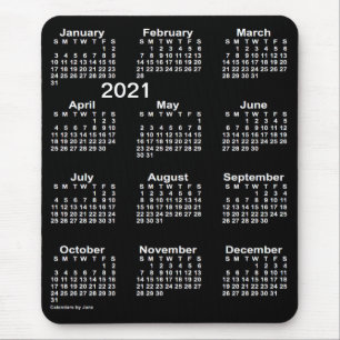 2021 Neon White Large Print Calendar by Janz Mouse Mat