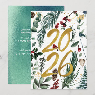 2021 New Year Corporate Business Festive Pine Holiday Card