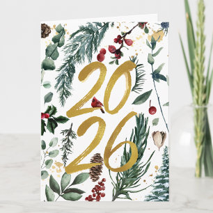 2021 New Year Corporate Business Festive Pine Holiday Card