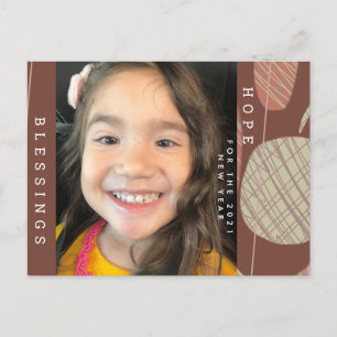 2021 New Years Hand Drawn Organic Shapes Postcard