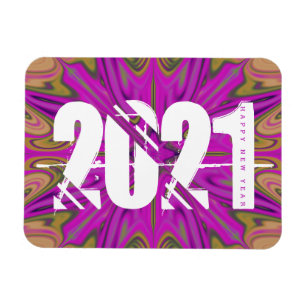 2021 New Years Psychadelic Background Magnet