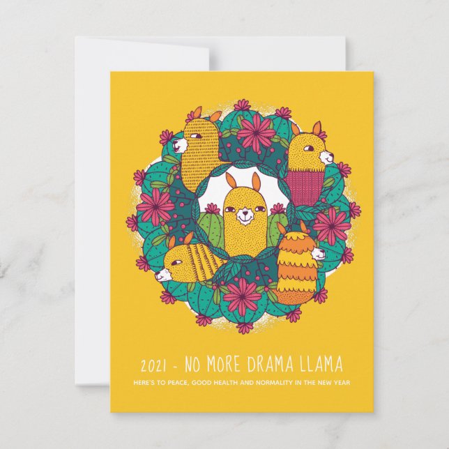 2021 No More Drama Llama 2020 Holidays Wreath (Front)