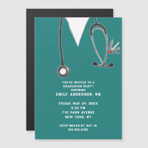 2021 nursing school graduation party magnetic invitation